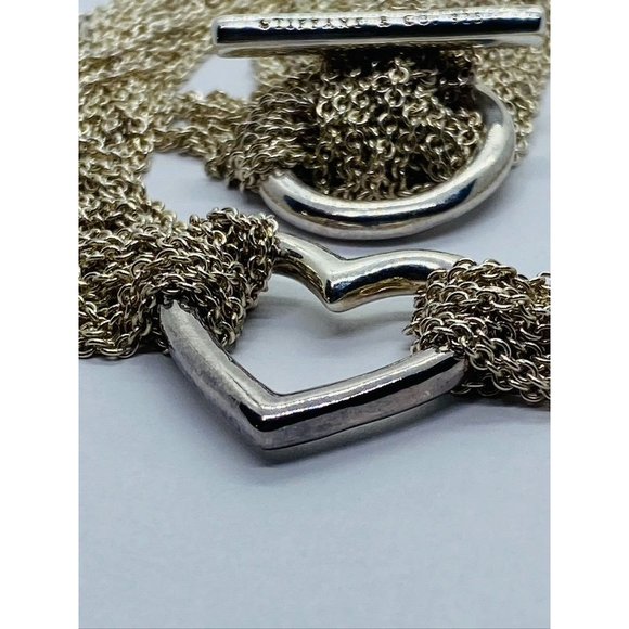 SOLD!!! TIFFANY & CO. STERLING SILVER 925 OPEN HEART MULTI-STRAND TOGGLE CLASP - Picture 9 of 11